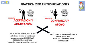 Necesidades del hombre y mujer en una relación de pareja, en un hogar